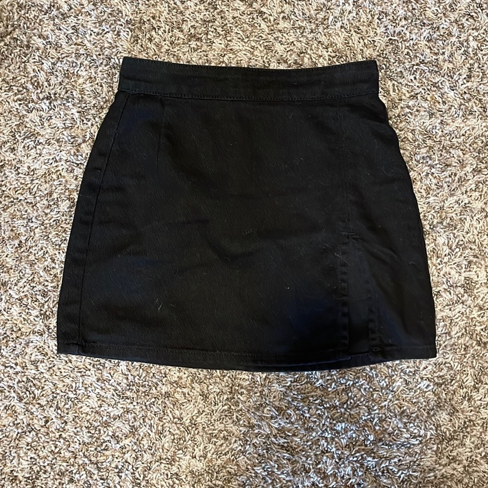 Princess Polly Black Mini Skirt with slit